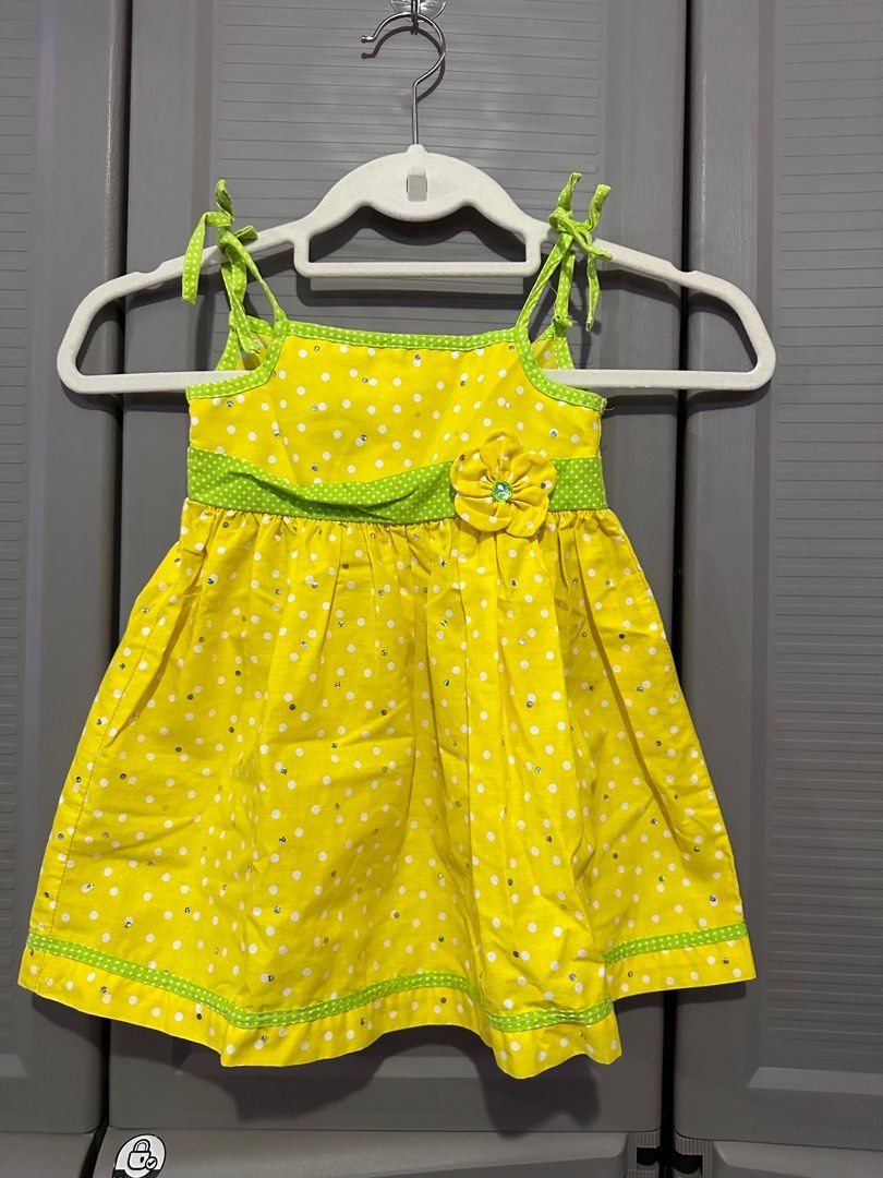 Blueberi Boulevard Yellow Polka toddler dress 2T Babies Kids Babies Kids Fashion on Carousell