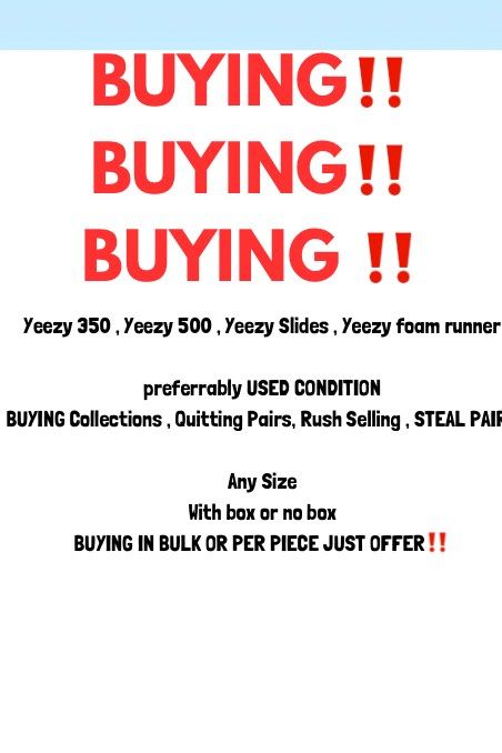 BUYING RUSH PAIRS (Category: Sneakers) located in Quezon City. Submitted by sole.essentials_ph (Listing ID 1270512192, Image 1). Description: BUYING RUSH PAIRS.