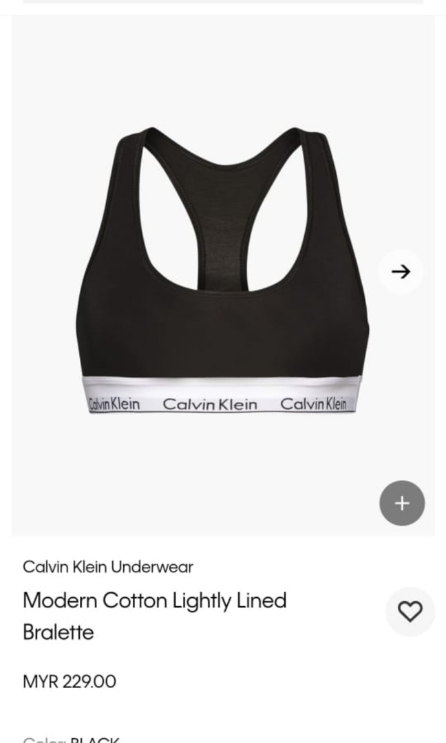 Calvin Klein Modern Cotton Lightly Lined Bralette Black