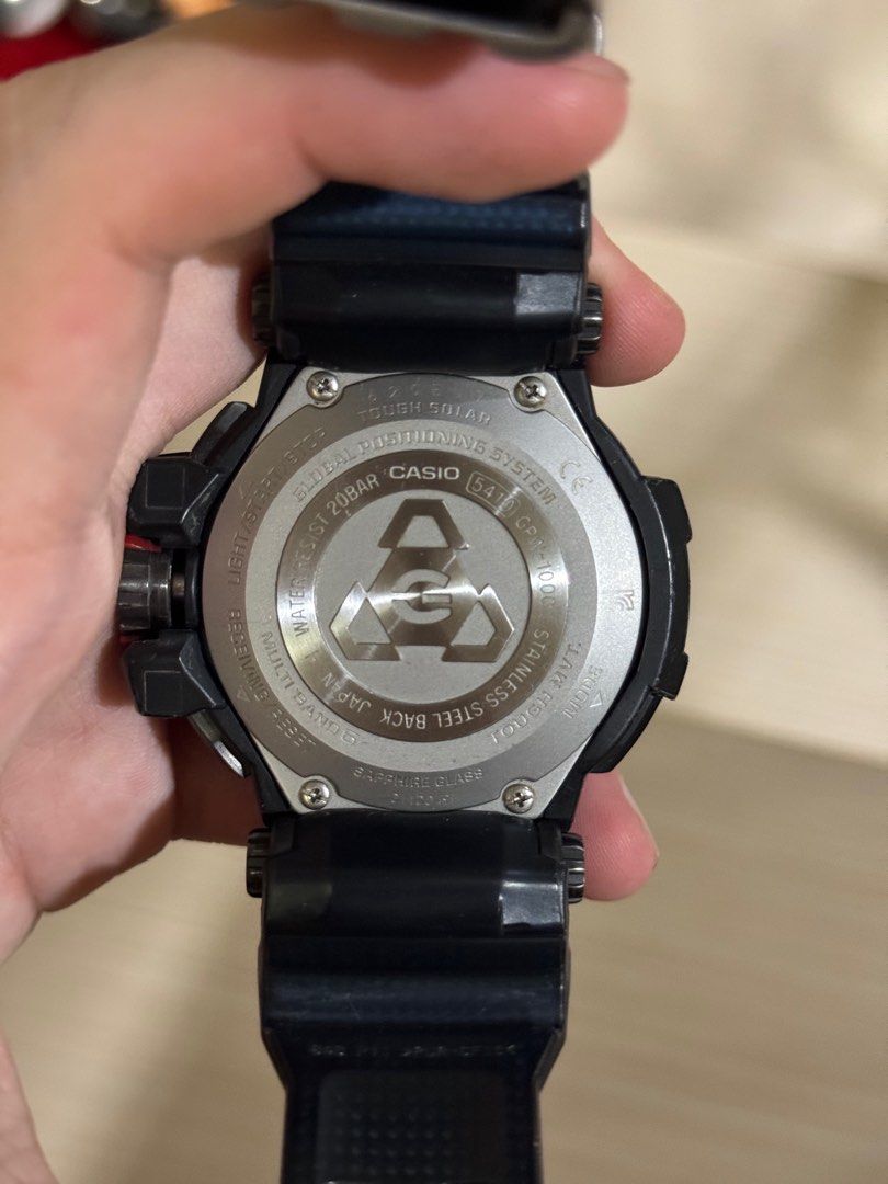 CASIO GPW 1000 1A G SHOCK GRAVITYMASTER GPS Solar Powered Triple G Resist Resin Strap Black