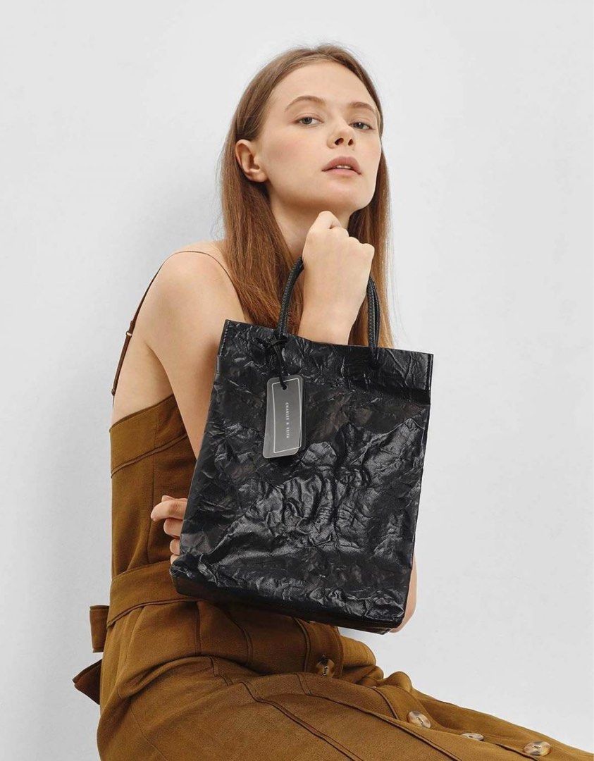 Charles and keith crumpled store bag