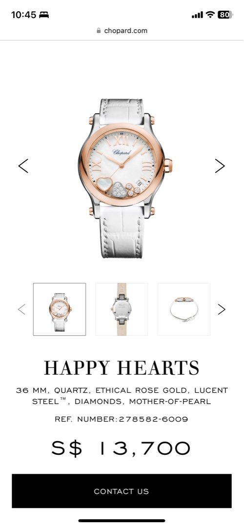 Chopard heart cheap watch