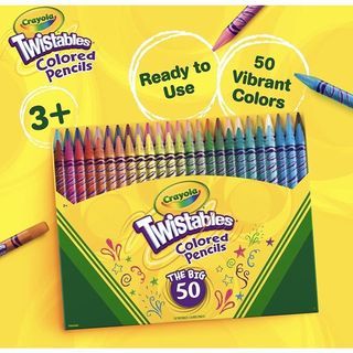 Crayola Twistables Colored Pencil Set, Fun School Supplies Coloring Gift, 50 Count