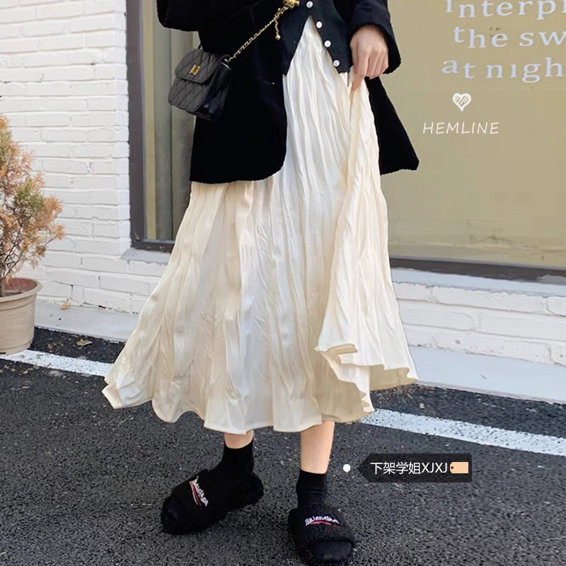 Cream Midi Skirt, Women's Fashion, Bottoms, Skirts on Carousell