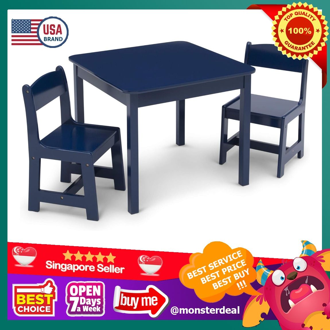 Child size folding shop table chair set