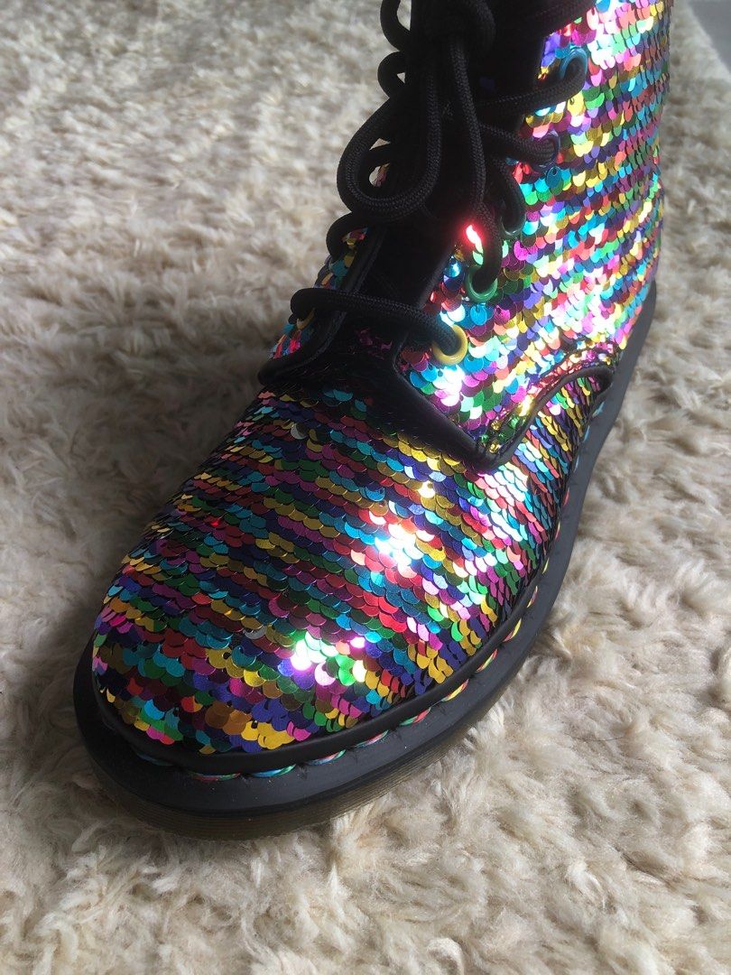 Rainbow sequin shop doc martens