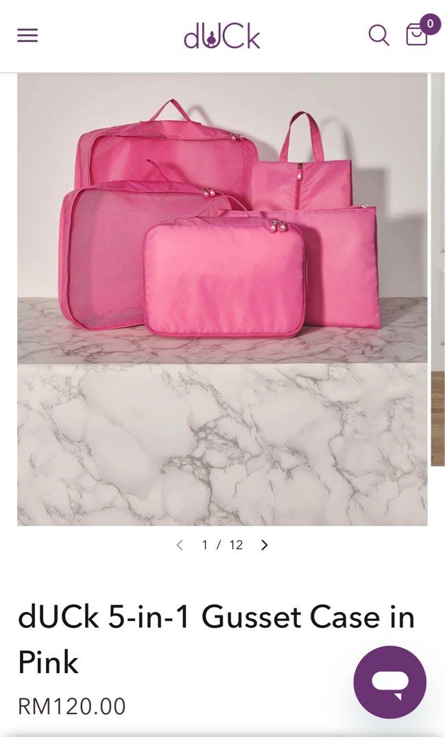 Duck Barbie Pink 5 in 1 Gusset Travel Bag Organiser Women s