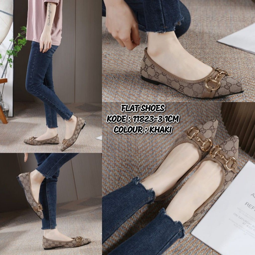 Sepatu flat cheap gucci