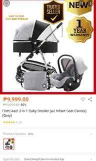 REPRICED!!! Flotti Azel 3in1 Baby Stroller with Infant car seat