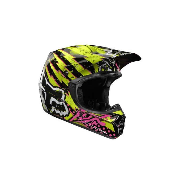 Fox Racing V3 Riot Helmet - Acid Green, Sports Equipment, Bicycles ...