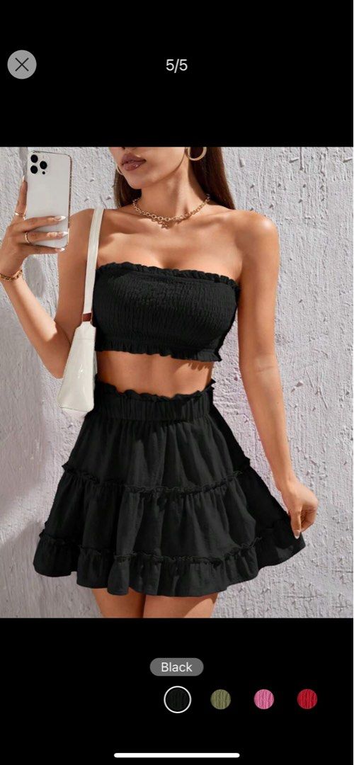 ruffle trim tube top
