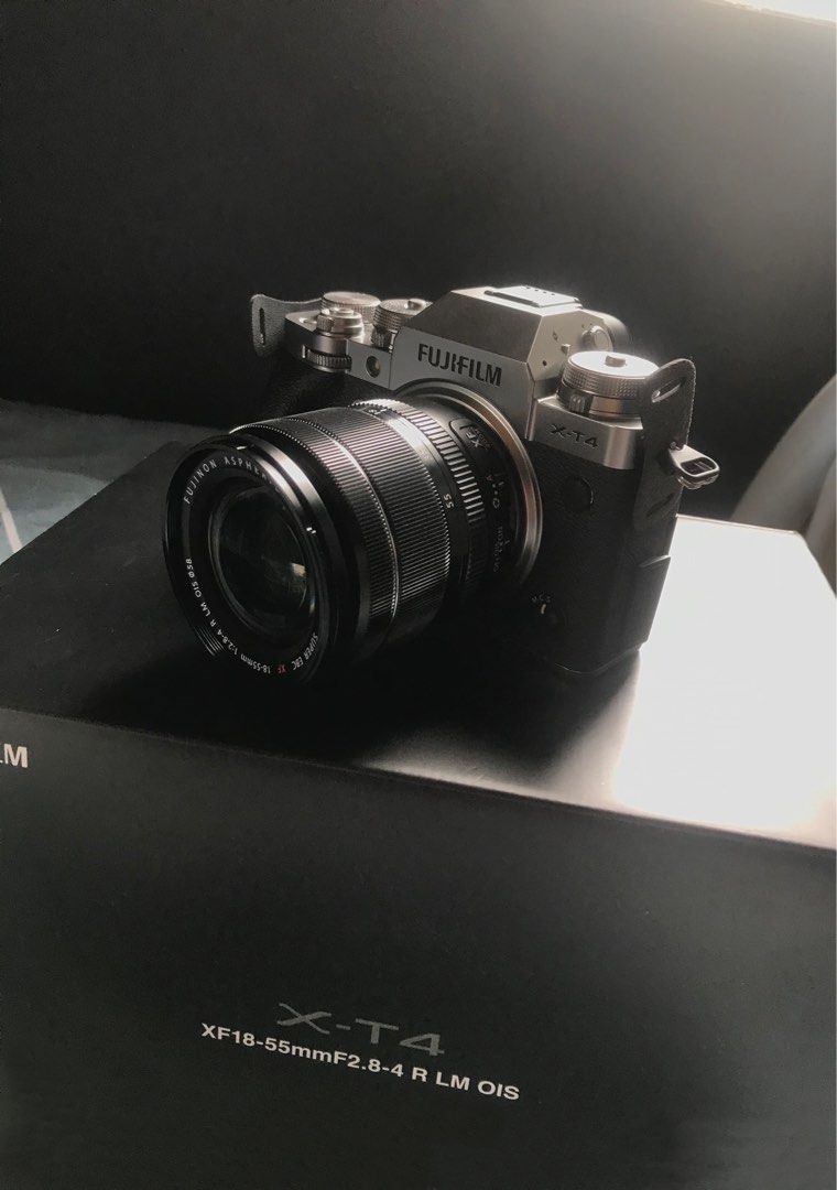 Fujifilm X-T4 Silver Mirrorless Camera (Category: Cameras) located in Manila. Submitted by _aa06 (Listing ID 1270465113, Image 2). Description: Selling my preloved Fuji X-T4 dslr camera All-in price = 95k Orig total price = 118k Package inclusions: 1.) X-T4 Silver Body with original battery 2.) XF18-55mm F2.8-4 R LM OIS Zoom Auto Lens 3.) with original box, manuals, camera strap and accessories ——Bought at Orig Price = 105k 4.) 7artisans 35mm F1.
