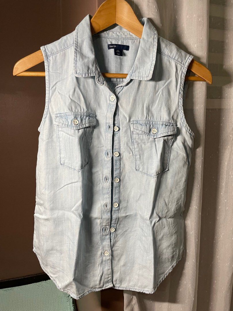 Gap denim best sale vest women