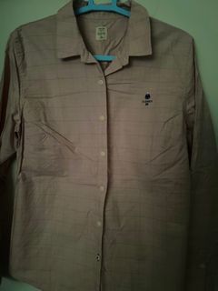 Kemeja Giordano Woman Oxford Stretch Long Sleeves Shirt size L