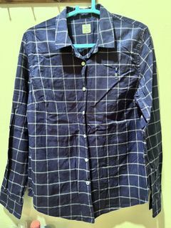 Kemeja Giordano Woman Oxford Stretch Long Sleeves Shirt size L