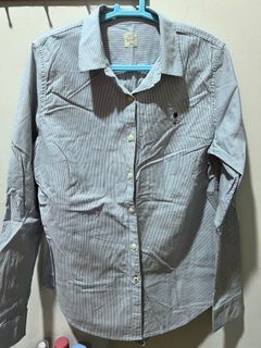Kemeja Giordano Woman Oxford Stretch Long Sleeves Shirt size L