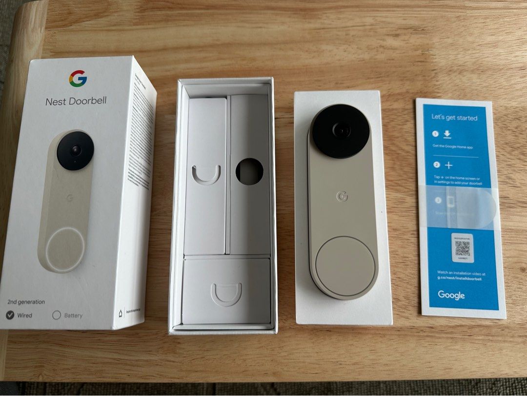 Google Nest Doorbell (wired gen 2) Linen with doorbell transformer