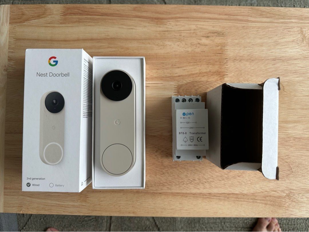 Google Nest Doorbell (wired gen 2) Linen with doorbell transformer