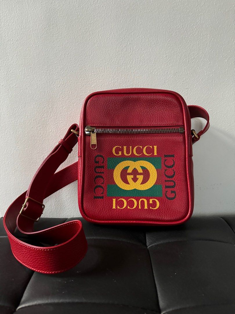 Gucci messenger bag red on sale
