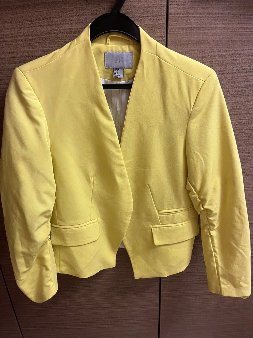 H M yellow jacket Women s Fashion Coats Jackets and Outerwear