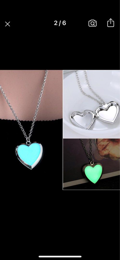 Heart Necklace Glow in the DARK Women s Fashion Jewelry