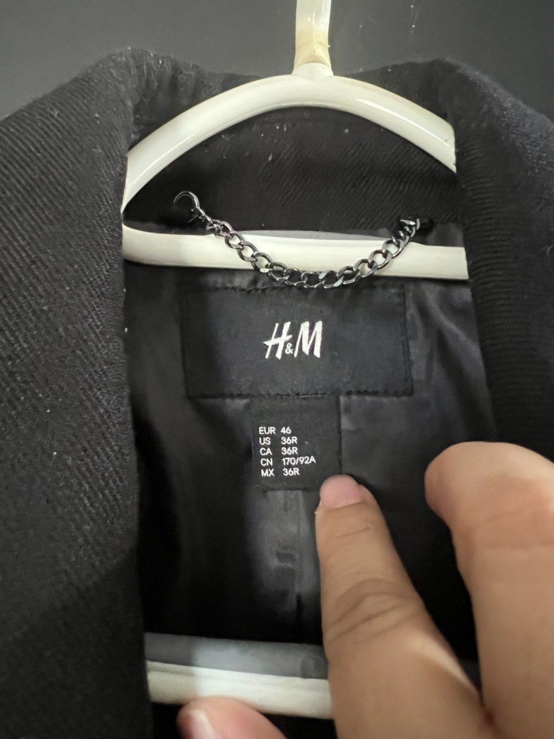 H M black coat