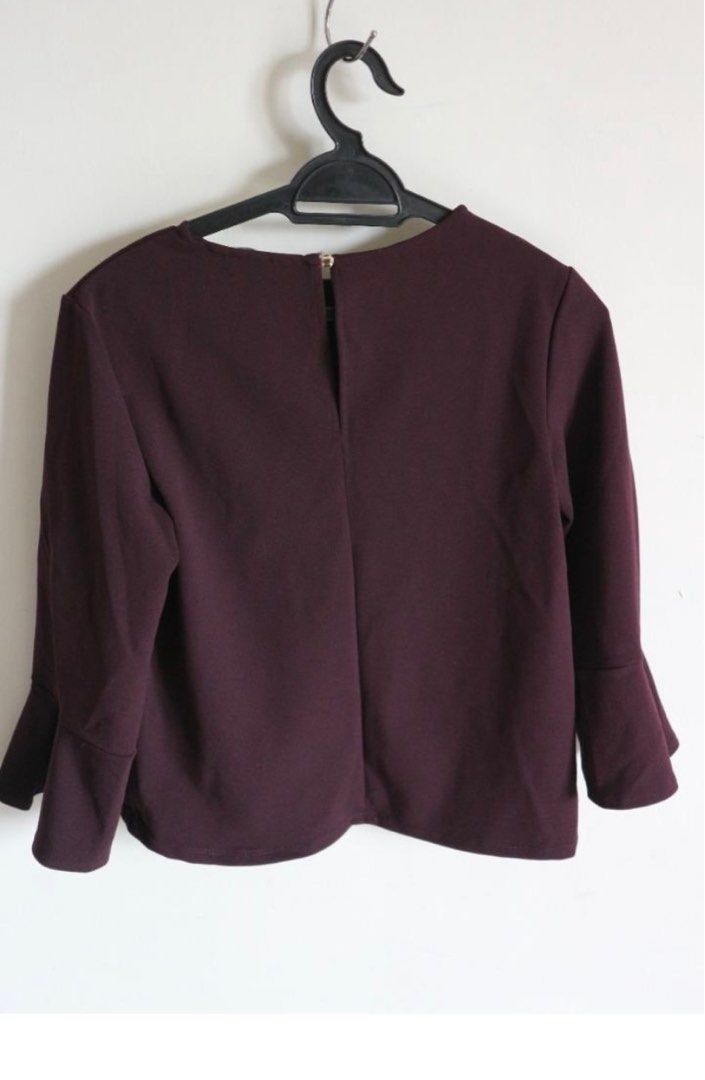 Burgundy deals blouse h&m