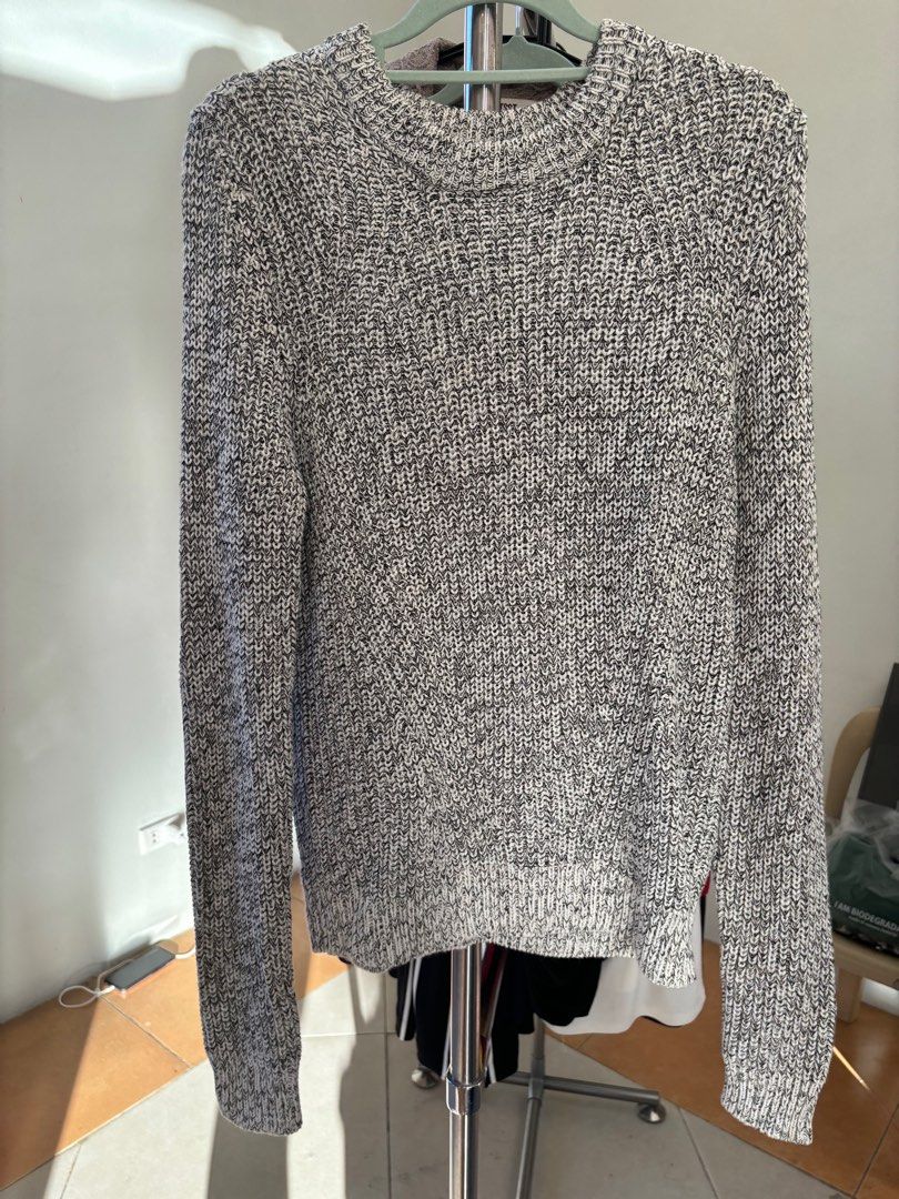 H M Gray Knitted Sweater Women s Fashion Tops Longsleeves on