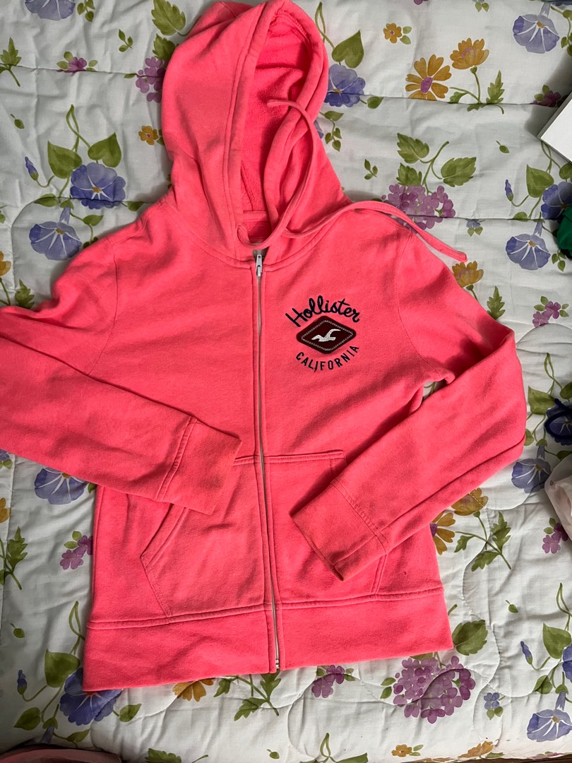 Pink hollister hoodie online