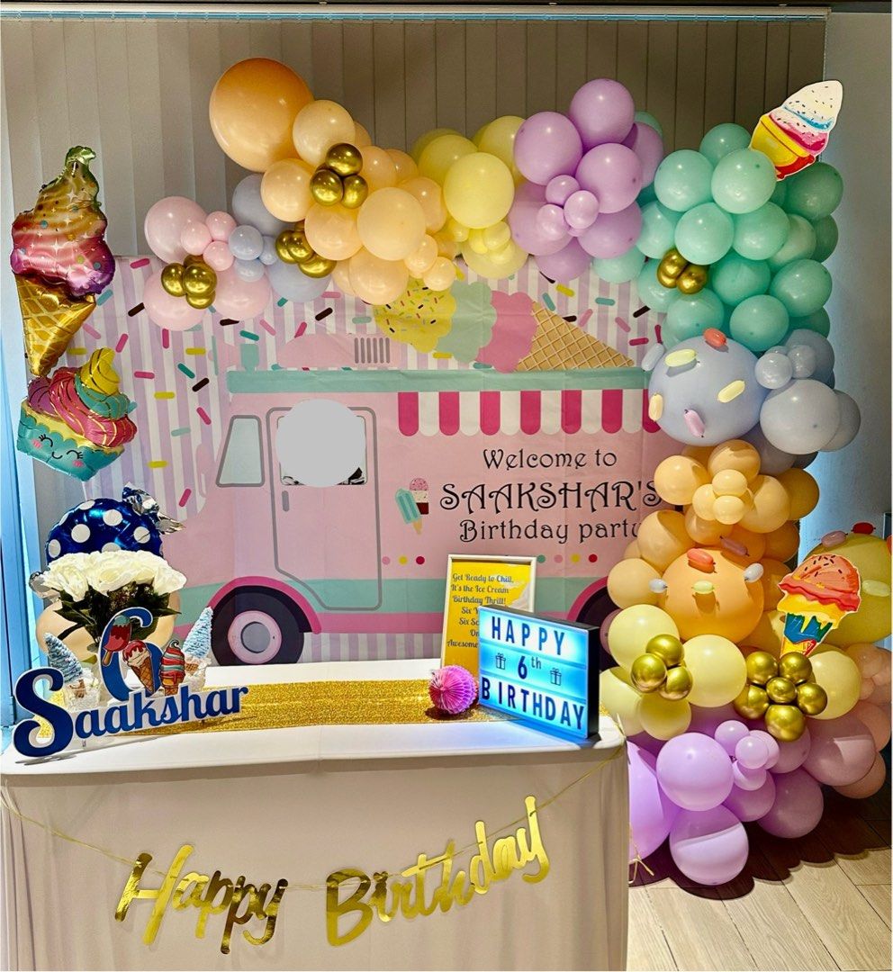 Ice Cream Theme Birthday Decorations Balloon Decoration Food Drinks Other On Carou