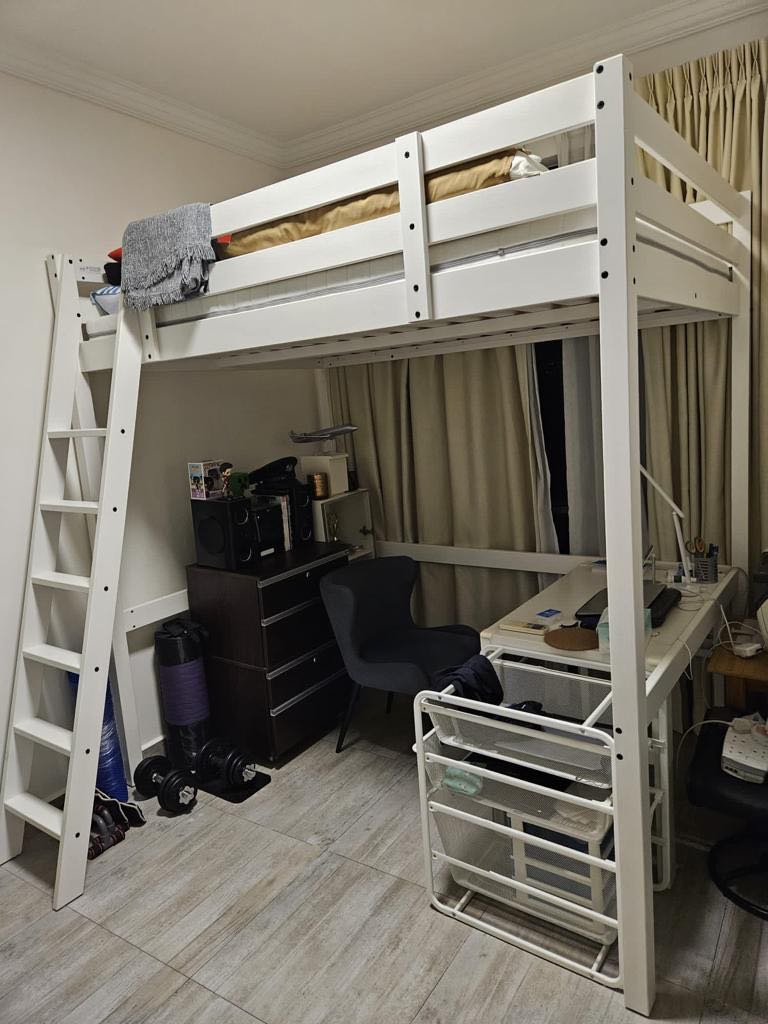 IKEA bunk bed with mattress,good contidion, Furniture & Home Living