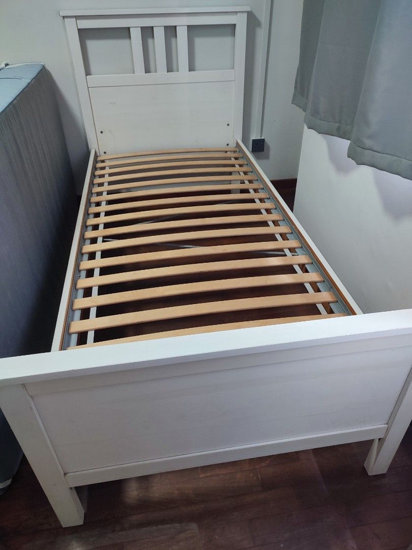IKEA Solid wood single bedframe, Furniture & Home Living, Furniture ...