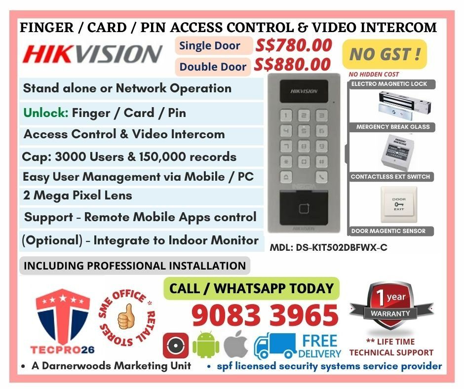 INTEGRATED DOOR ACCESS CONTROL VIDEO INTERCOM FINGERPRINT - CARD - PIN ...
