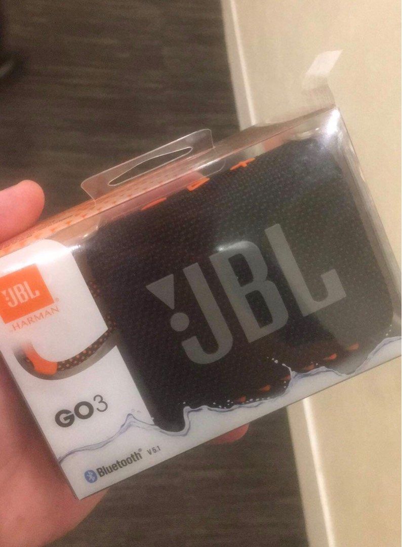 JBL Go 3 (Category: Soundbars, Speakers & Amplifiers) located in Makati City. Submitted by bhv0408 (Listing ID 1270538733, Image 1). Description: For Sale JBL Go 3 Color: Black and Orange Using already JBL Flip 5 and Some bluetooth speaker at home Prefer to use bigger speaker than this one. Feel free to message for inquiry.