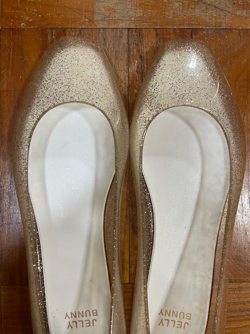 Jelly Bunny gold glitter flats size 37 Women s Fashion Footwear