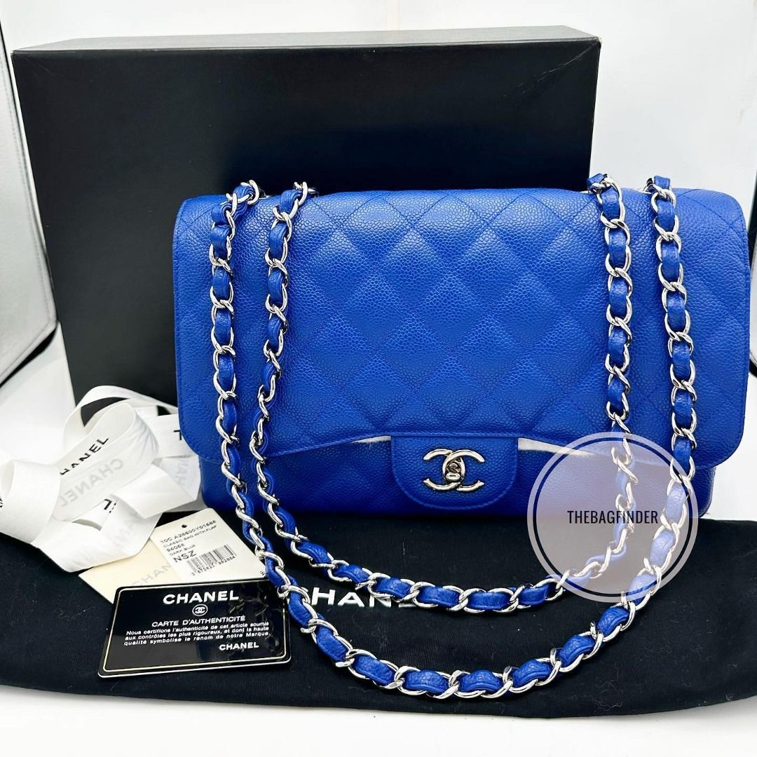 Jumbo Caviar Blue Roi SHW, Luxury, Bags & Wallets on Carousell