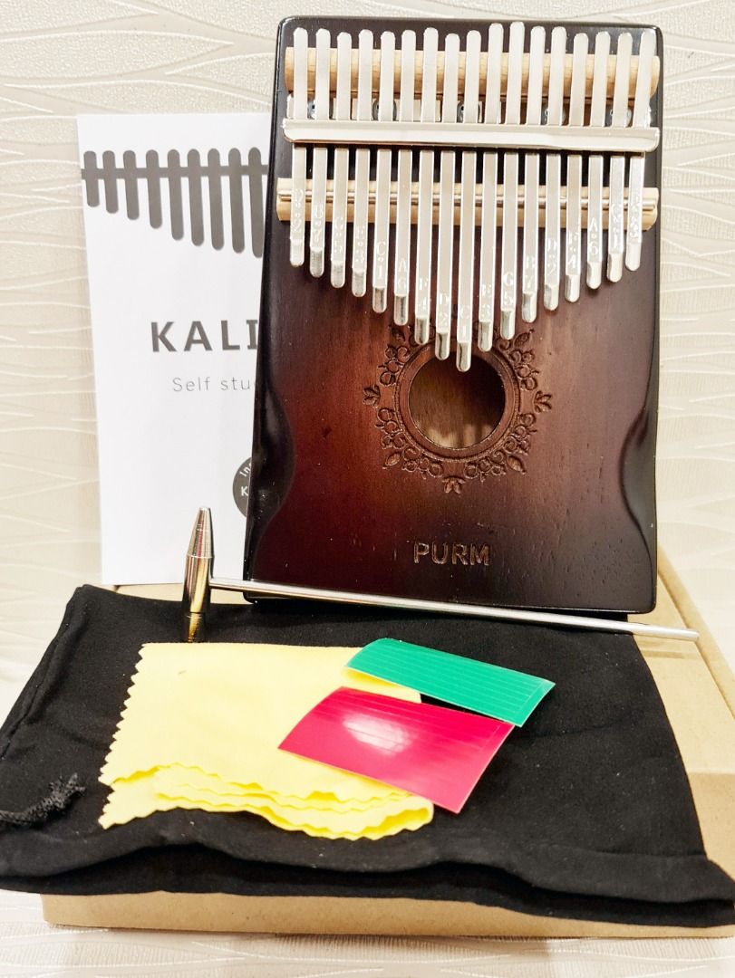 17-keys box Dark Brown Kalimba, Special English Song Book