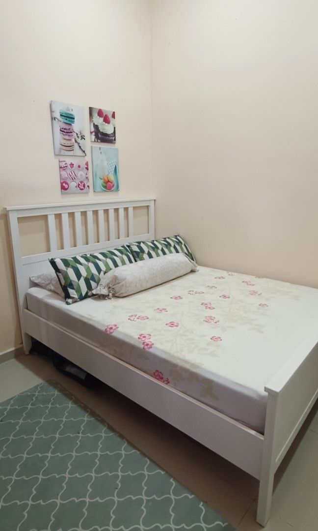 Katil Tilam Queen IKEA HEMNES Furniture Home Living Furniture Bed Frames Mattresses on Carousell
