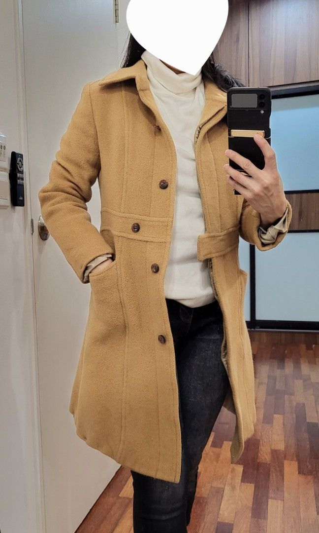 Camel coat kids top