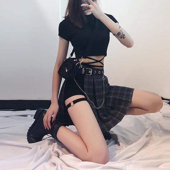 Kpop skirt outfit online