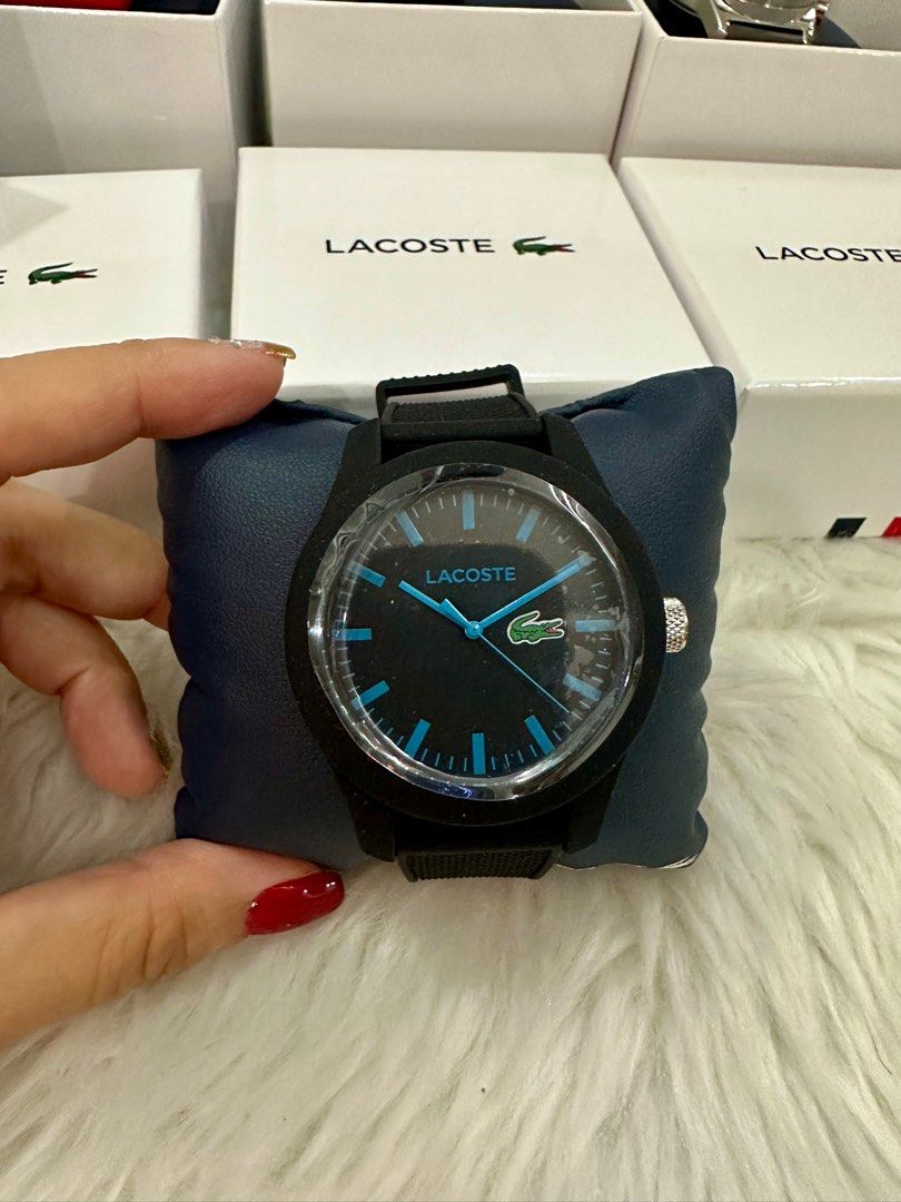 Lacoste Black and blue silicone watch for men Men s Fashion Watches Accessories Watches on Carousell