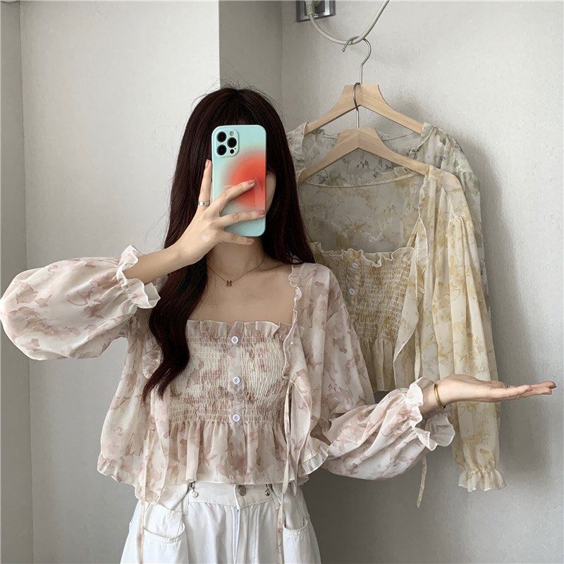Cardigan chiffon hot sale