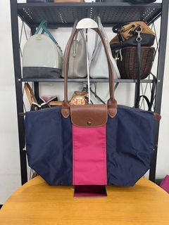 Longchamp Two-tone Le Pliage Nylon Bag (Large)
