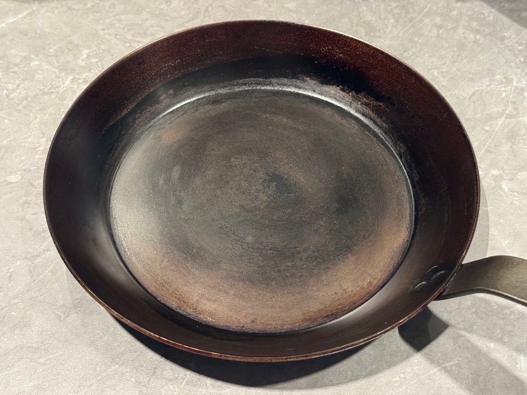 Matfer 11 7/8-inch carbon steel pan - the first month. : r/carbonsteel