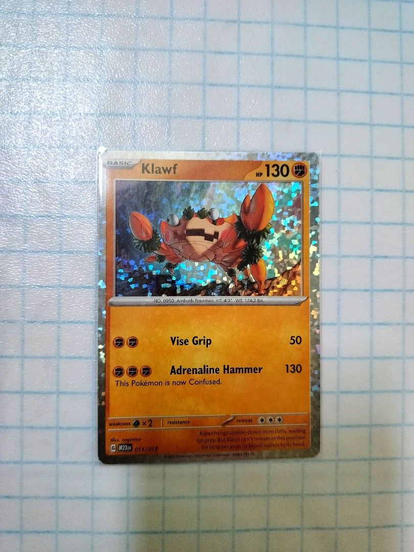 klawf pokemon card mcdonalds McDonald's 011/015 Trading Game Match Battle 2023 (Klawf), Hobbies & Toys, Toys & Games on Carousell [FF] Vise Grip (50) Attack 2 klawf - carta hexagonal cartón