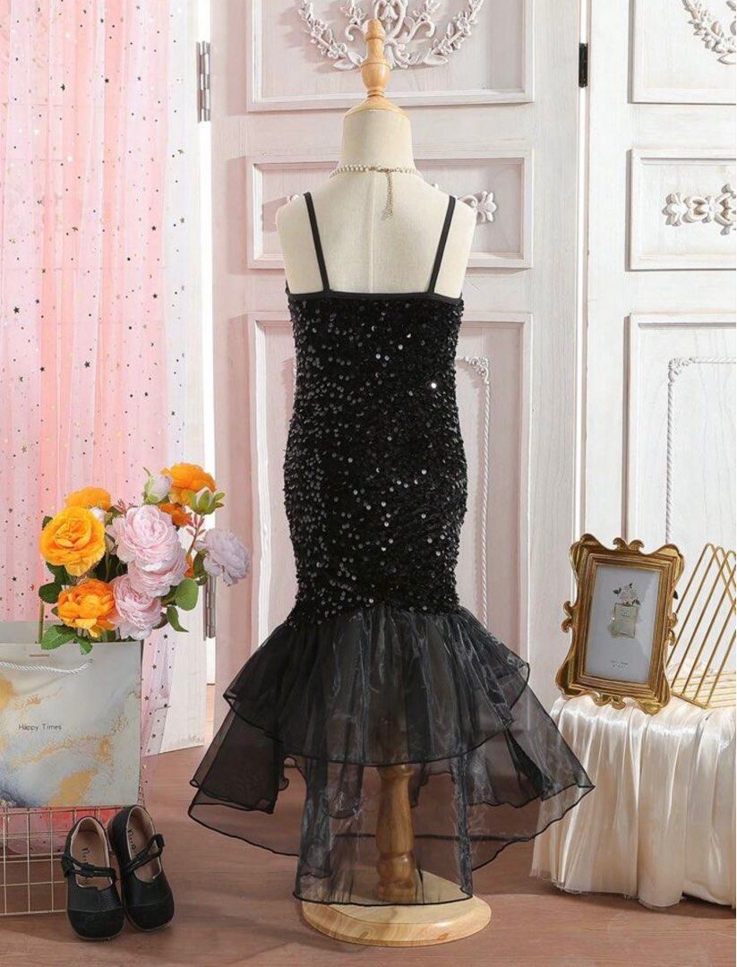 Mermaid tail sequin strap formal dress, Babies & Kids, Babies & Kids  Fashion on Carousell