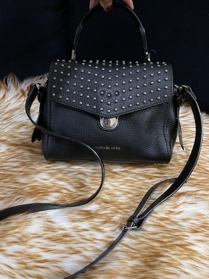 Michael Kors Bristol Studded Leather Satchel Two Way Women s Fashion Bags Wallets Shoulder Bags on Carousell