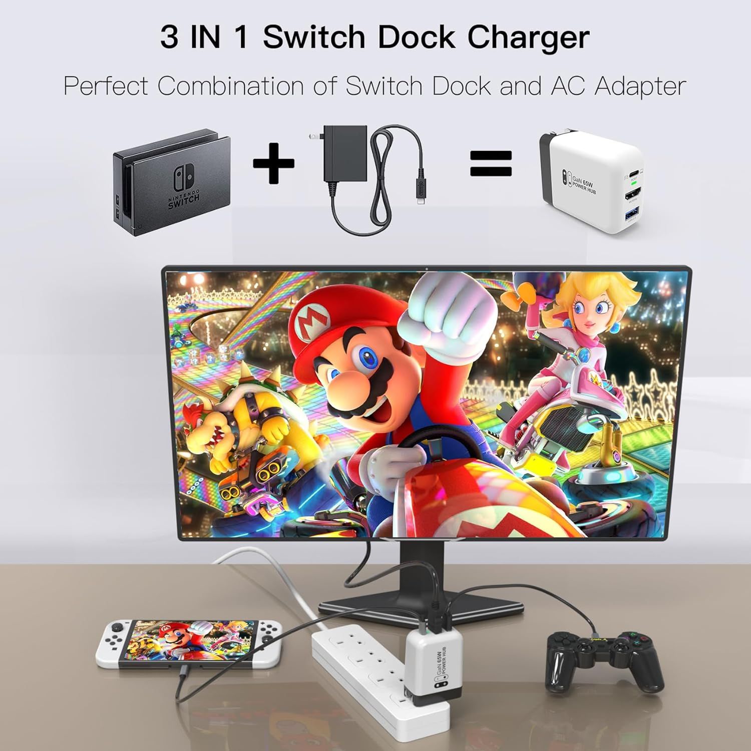 Switch Dock Charger for Nintendo Switch, Mirabox 36W Portable TV