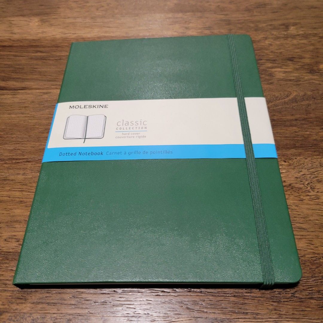 Moleskine Classic Notebook Large Hardcover - Dotted (Myrtle Green), Hobbies  & Toys, Stationery & Craft, Stationery & School Supplies on Carousell