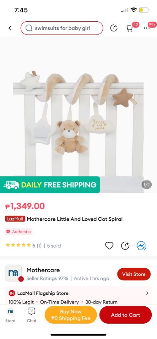 Mothercare Musical Mobile & Cot Spiral, Babies & Kids, Baby Nursery